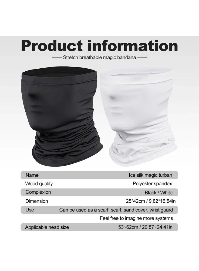 Chabeia Cooling Neck Gaiter Face Mask, Summer Half-Face Scarf Cover, Sun Protection and UV Protection (Black) - Image 2